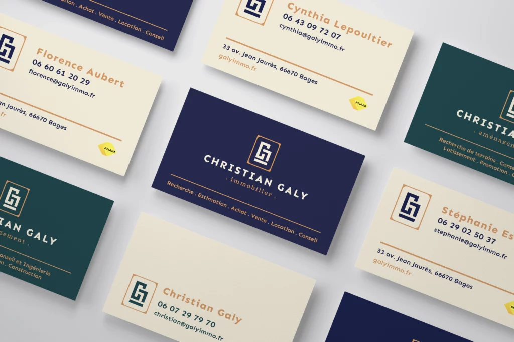 Panneau immobilier Christian Galy – création d’identité visuelle et supports de communication par Maison Laplace à Perpignan