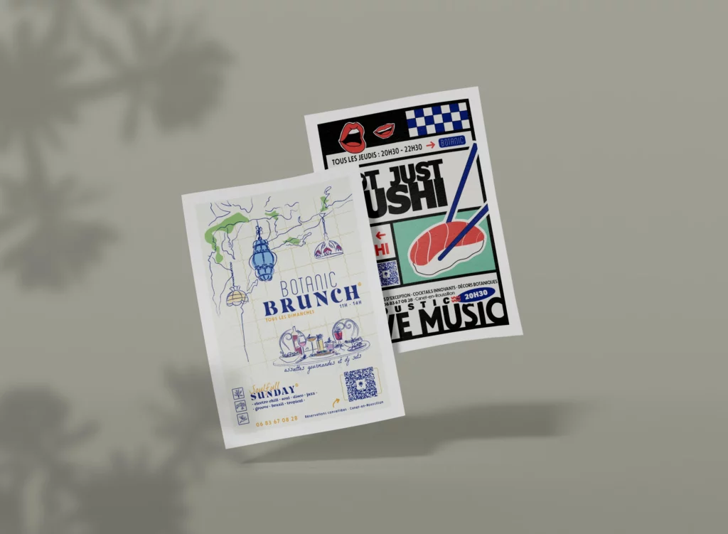 Affiches promotionnelles Botanic – conception graphique et branding à Perpignan