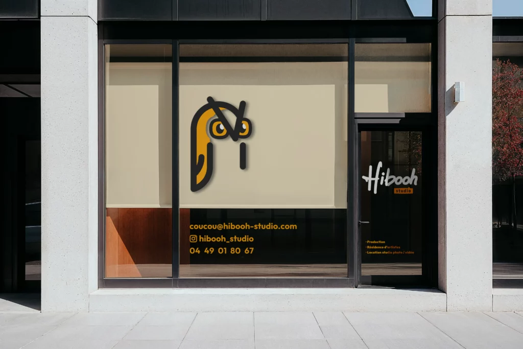 Vitrine Studio Hibooh – création d’identité visuelle et branding par Maison Laplace à Perpignan