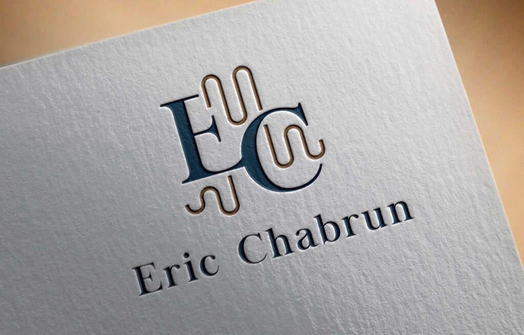 Logo Eric Chabrun sur carte professionnelle – création identité visuelle