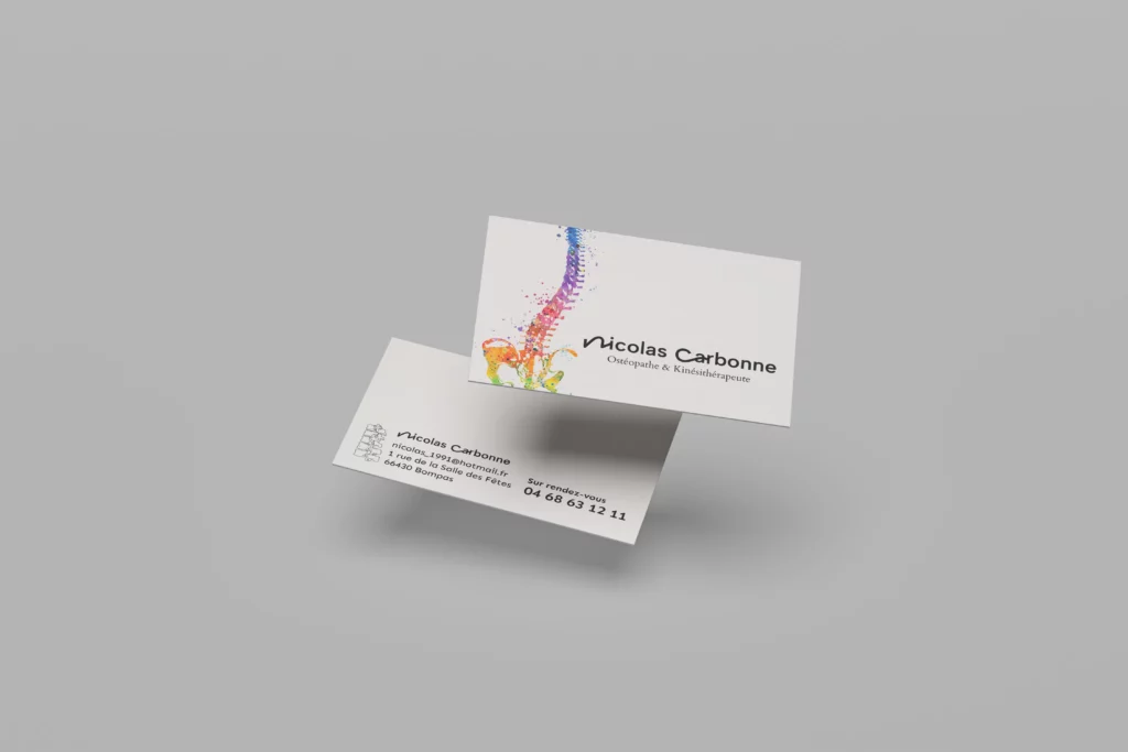 Cartes de visite Nicolas Carbonne – identité visuelle minimaliste et professionnelle