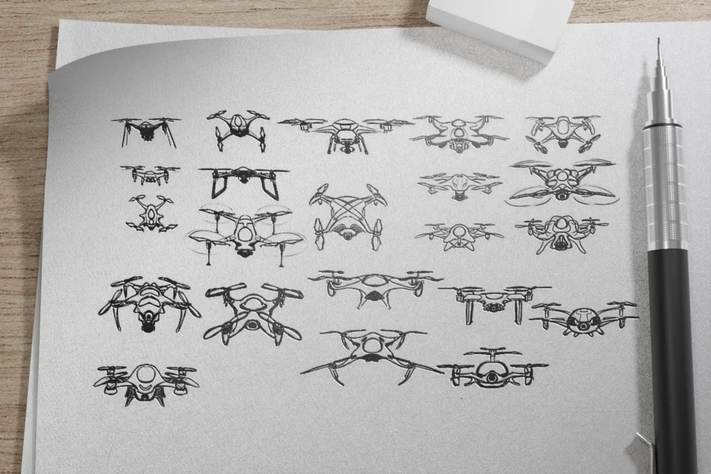 Croquis et développement logo Robolink – processus de création d’identité visuelle à Perpignan