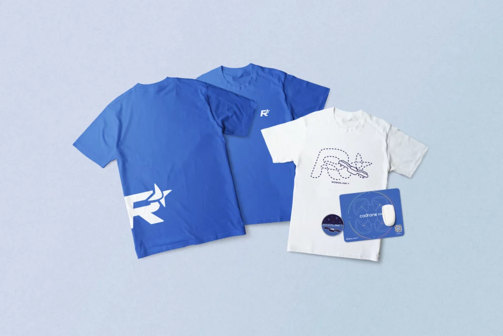 Textile et déclinaisons visuelles Robolink – création d’identité de marque à Perpignan